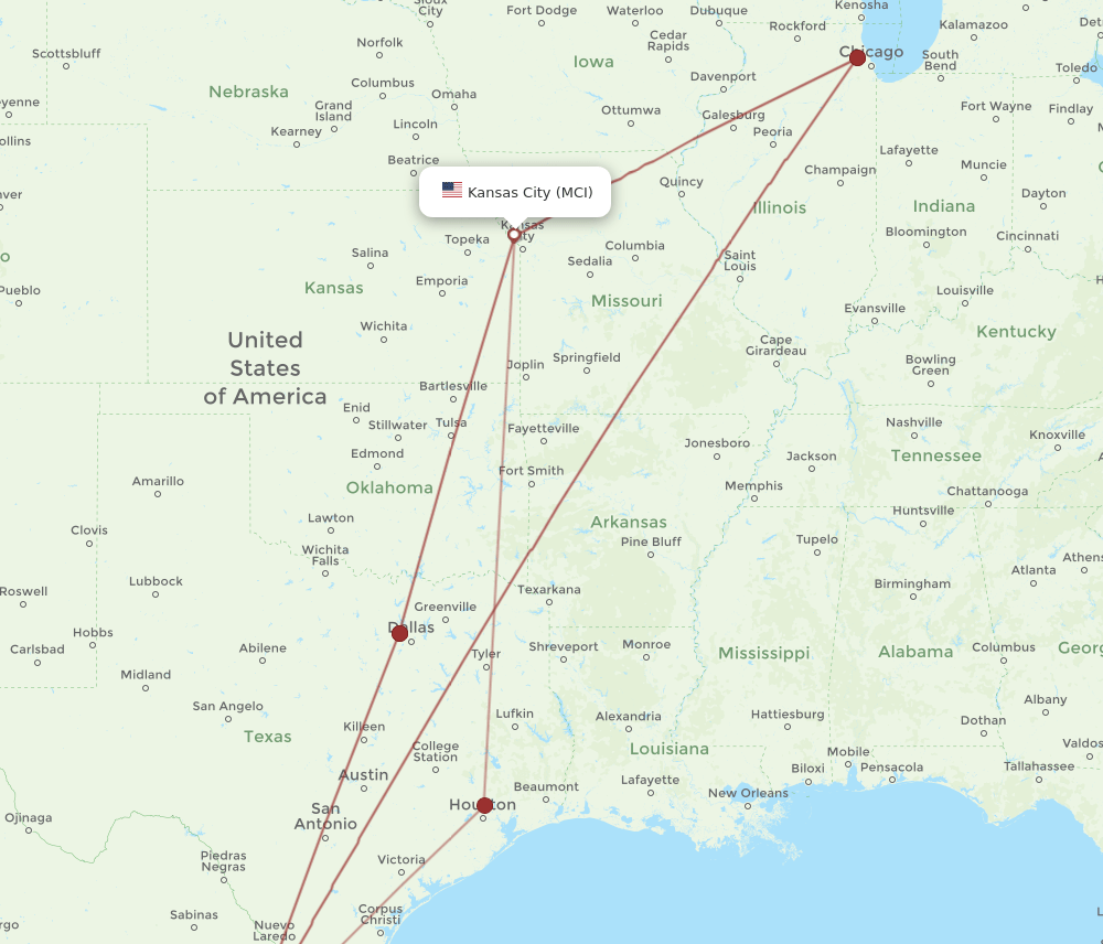 MCI-MTY flight routes