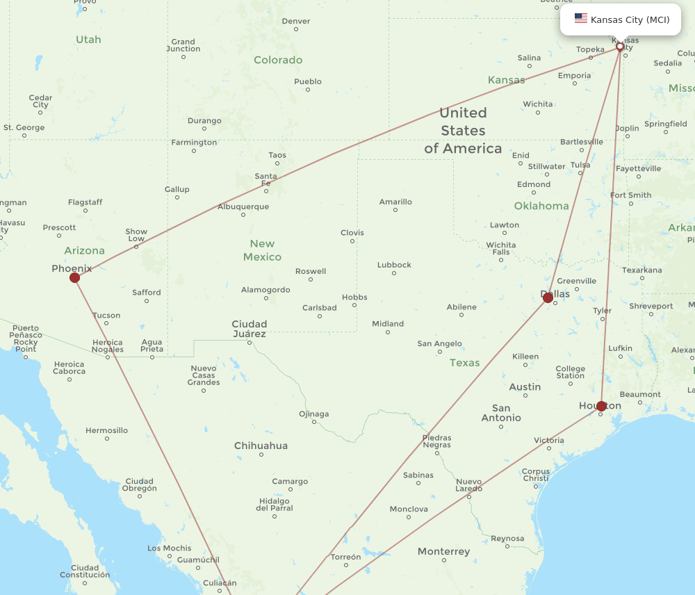MCI-MZT flight routes