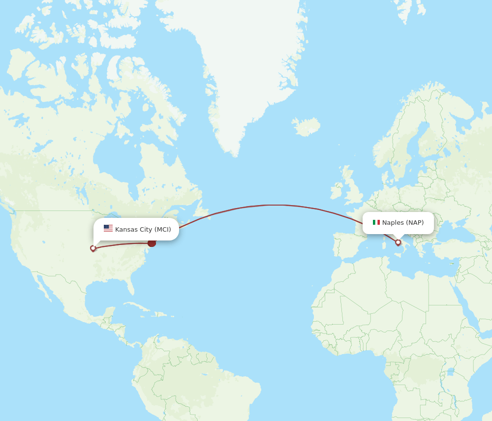 MCI-NAP flight routes