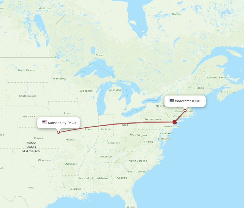 MCI-ORH flight routes