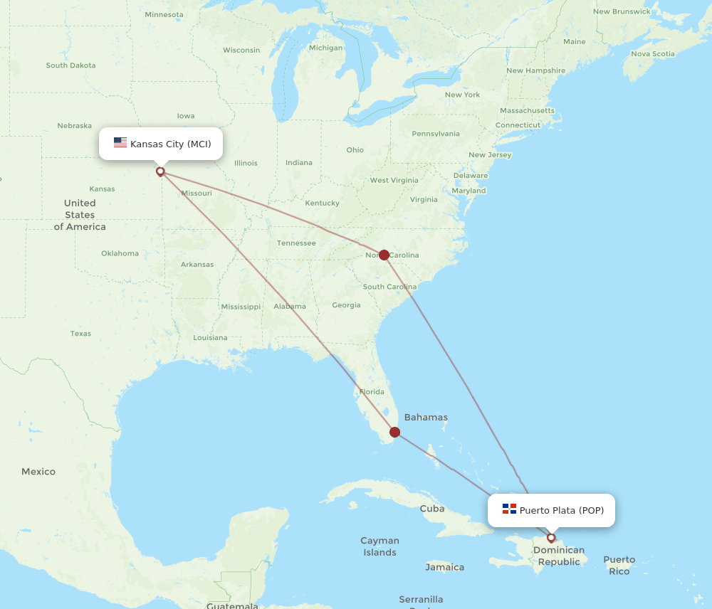 MCI-POP flight routes