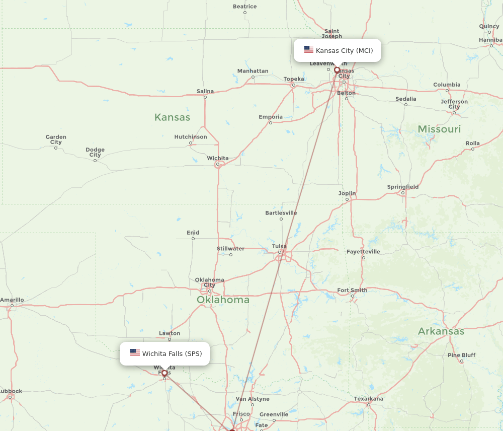 MCI-SPS flight routes
