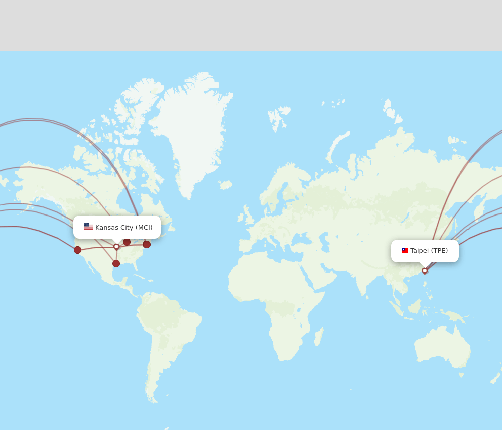 MCI-TPE flight routes