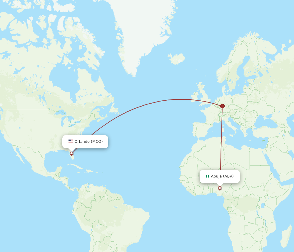 MCO-ABV flight routes
