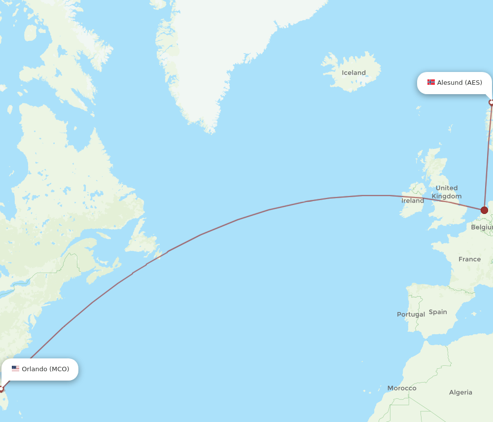 MCO-AES flight routes