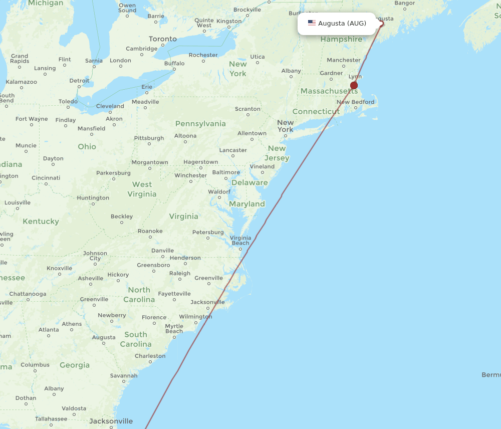 MCO-AUG flight routes