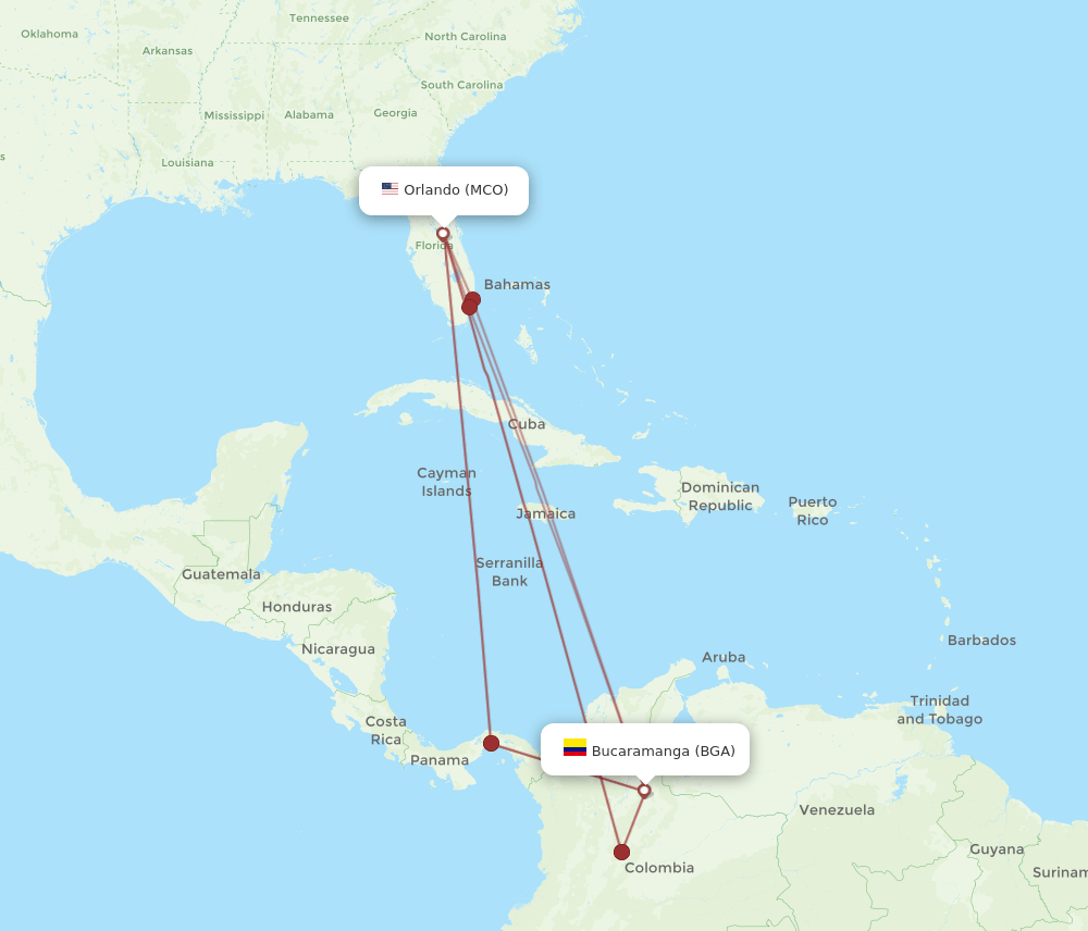 MCO-BGA flight routes