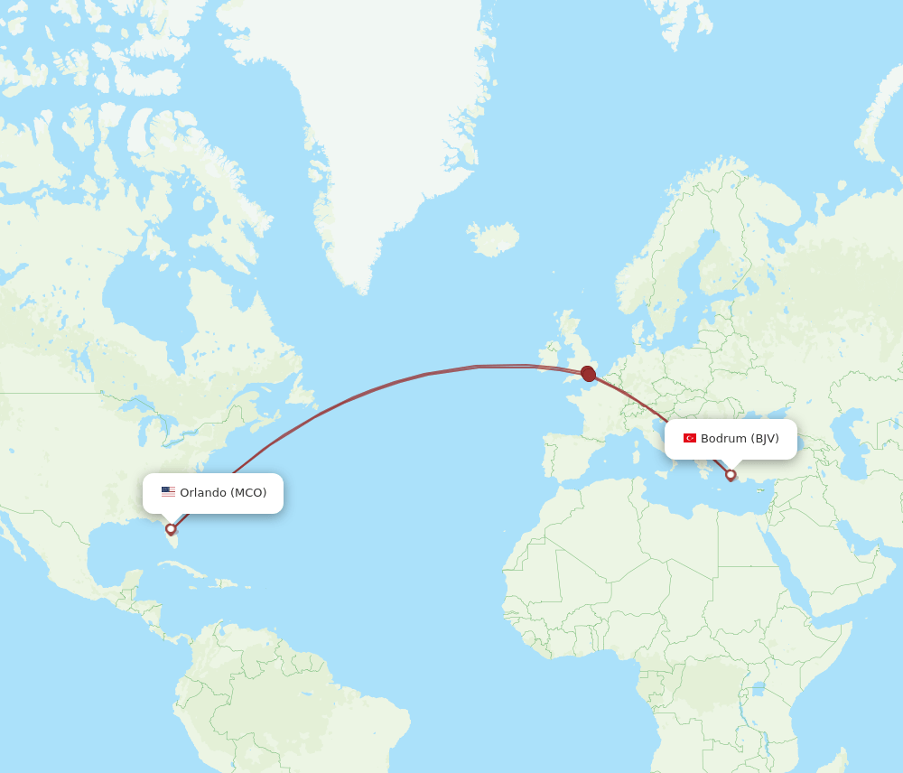 MCO-BJV flight routes
