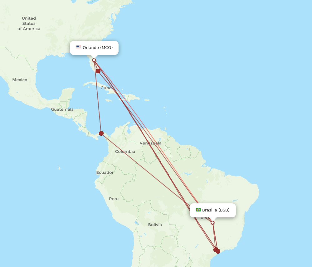 MCO-BSB flight routes