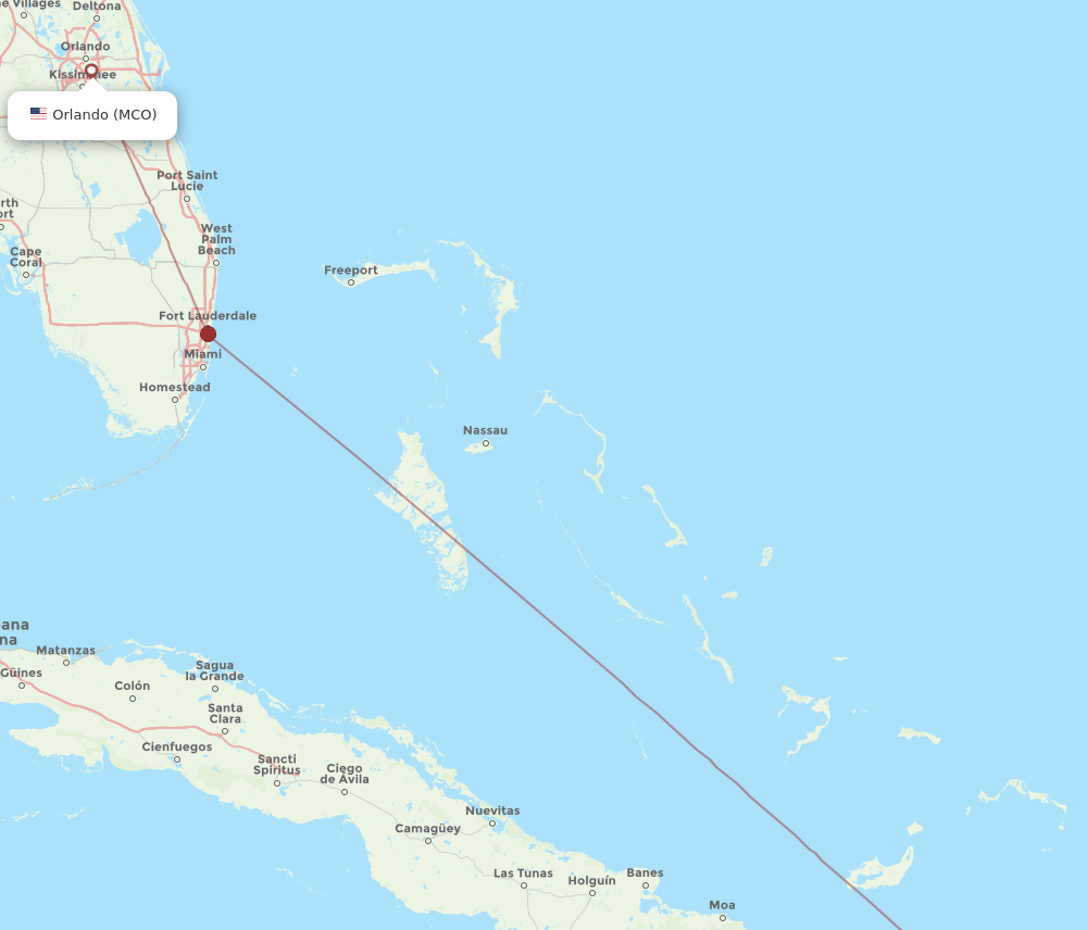 MCO-CAP flight routes