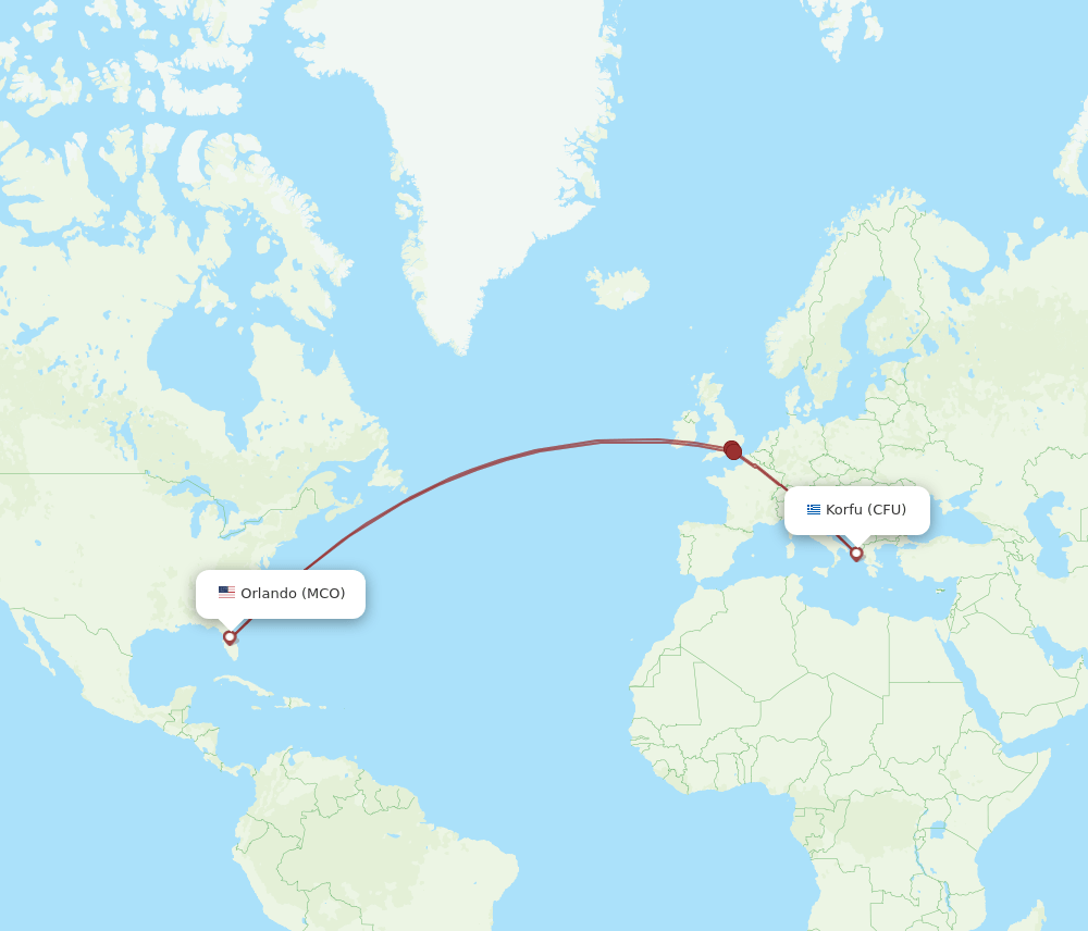 MCO-CFU flight routes