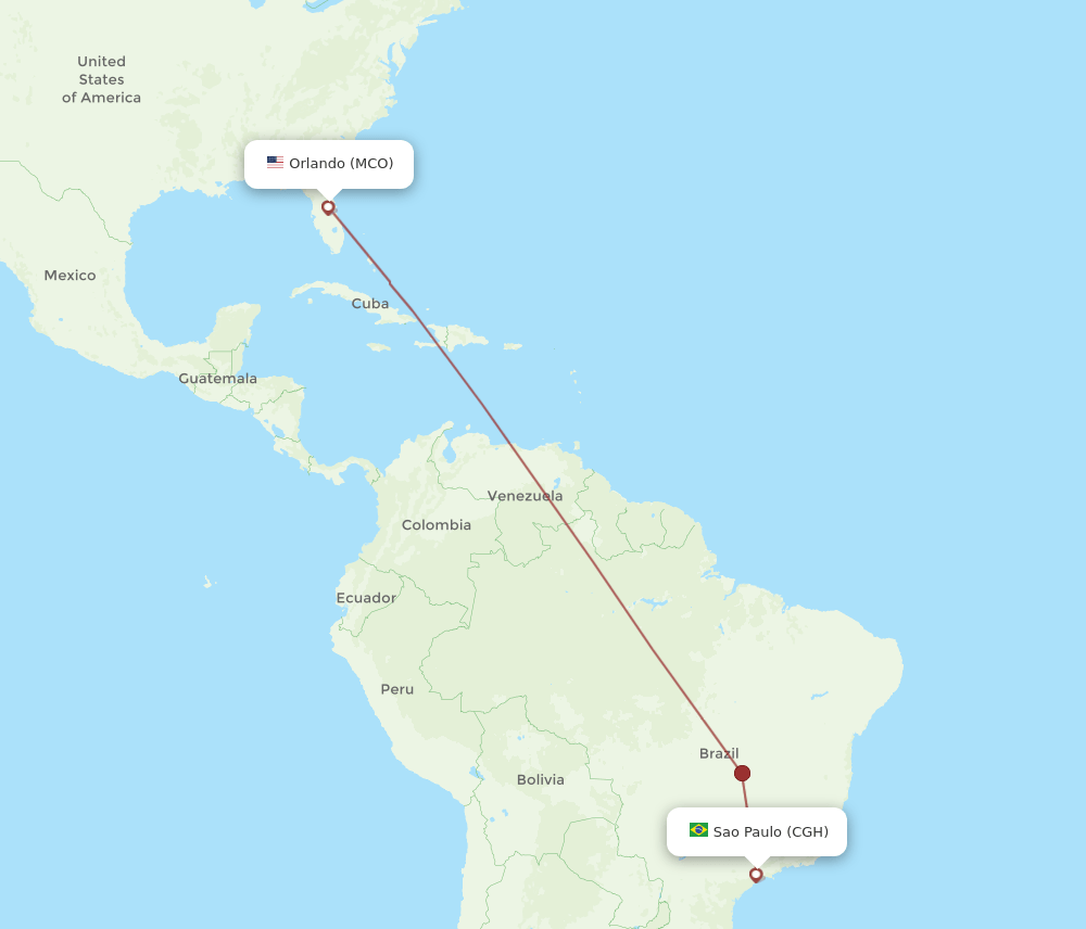 MCO-CGH flight routes