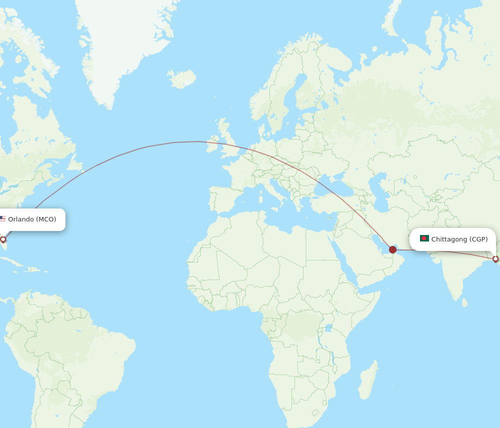 MCO-CGP flight routes