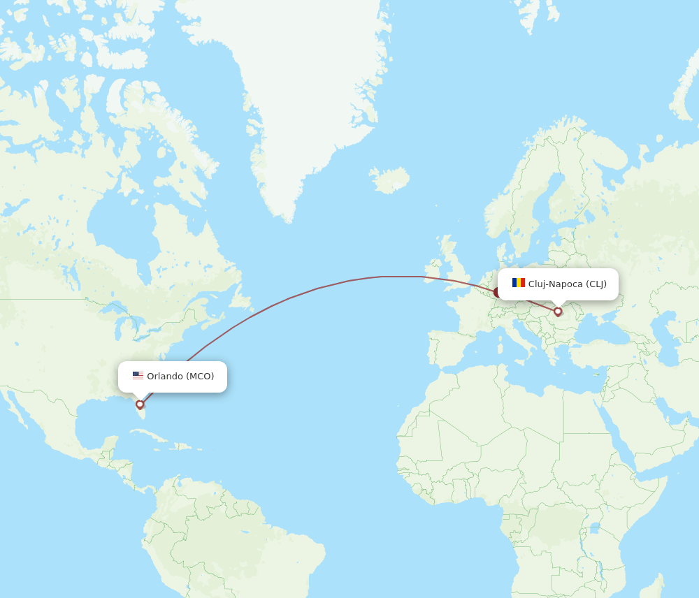MCO-CLJ flight routes