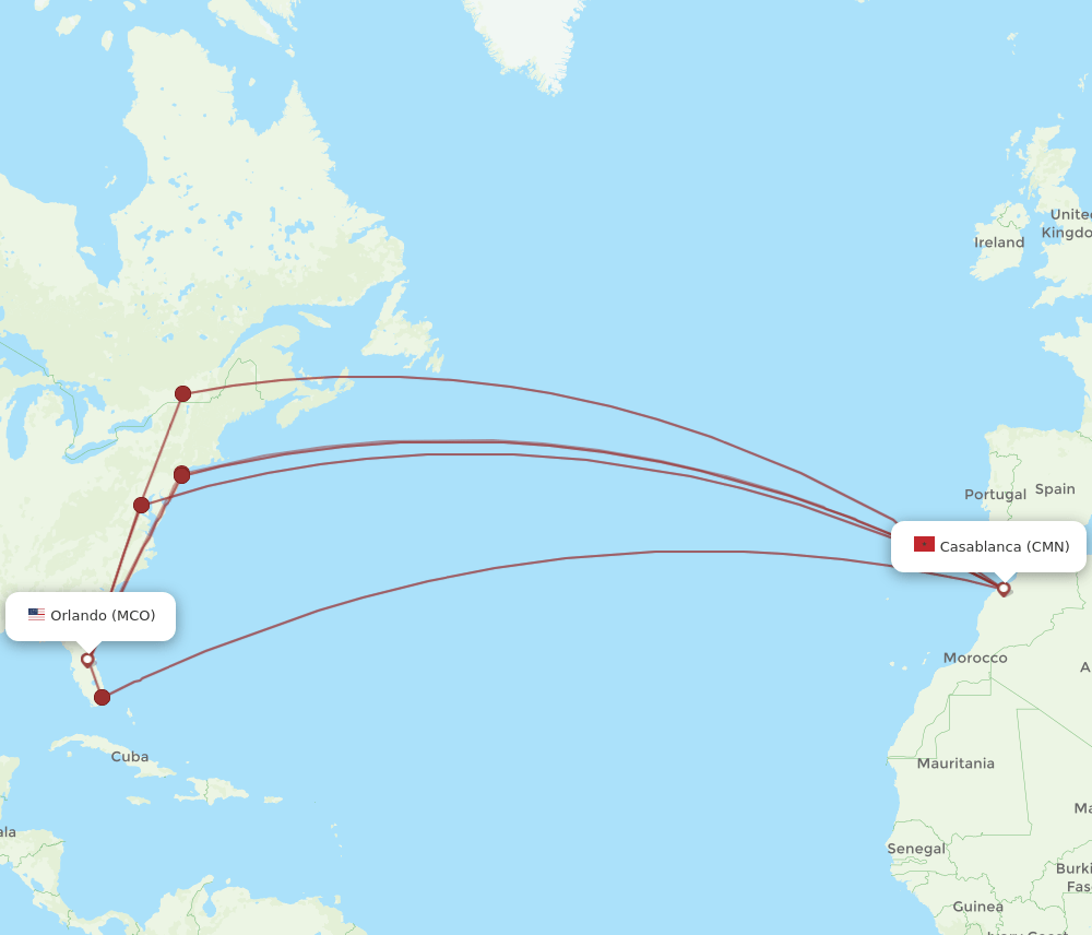 MCO-CMN flight routes