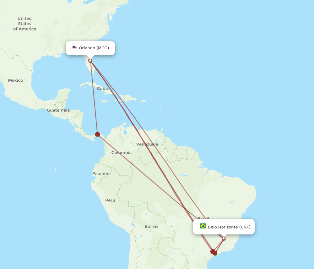 MCO-CNF flight routes