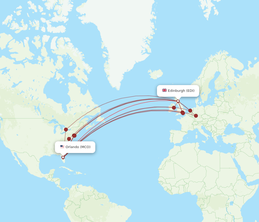 MCO-EDI flight routes