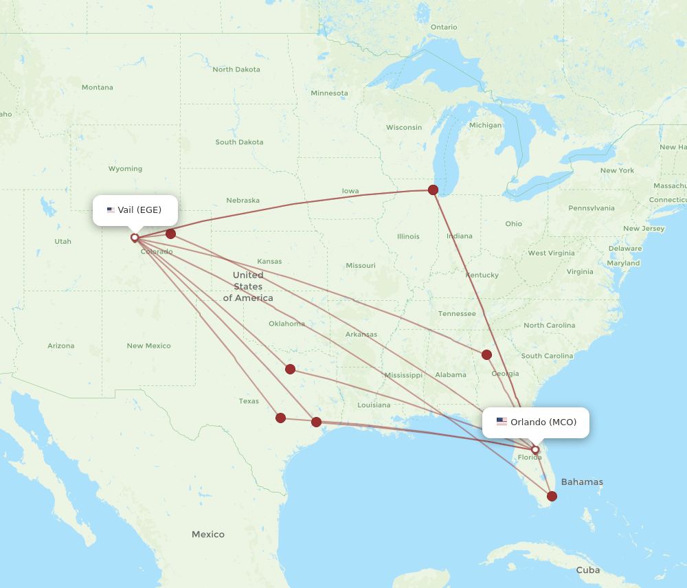 MCO-EGE flight routes