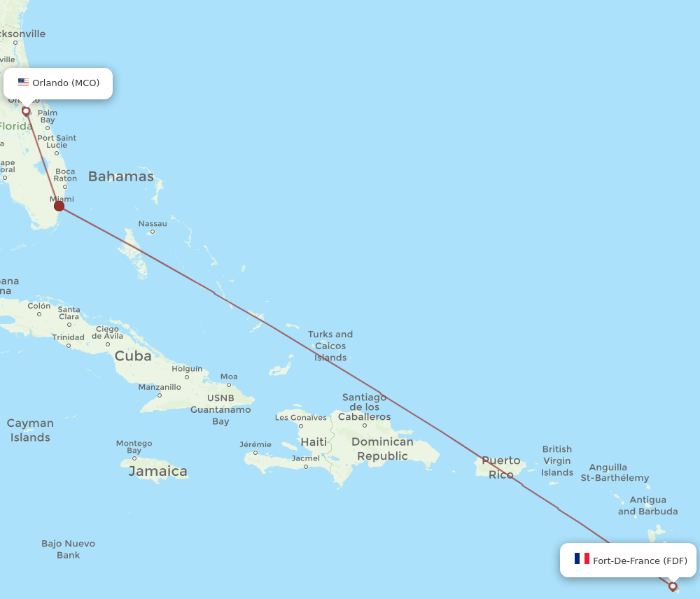 MCO-FDF flight routes
