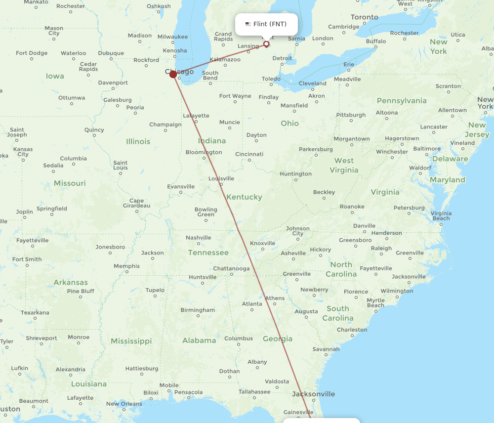 MCO-FNT flight routes