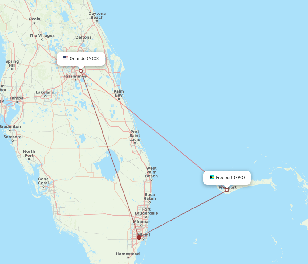MCO-FPO flight routes
