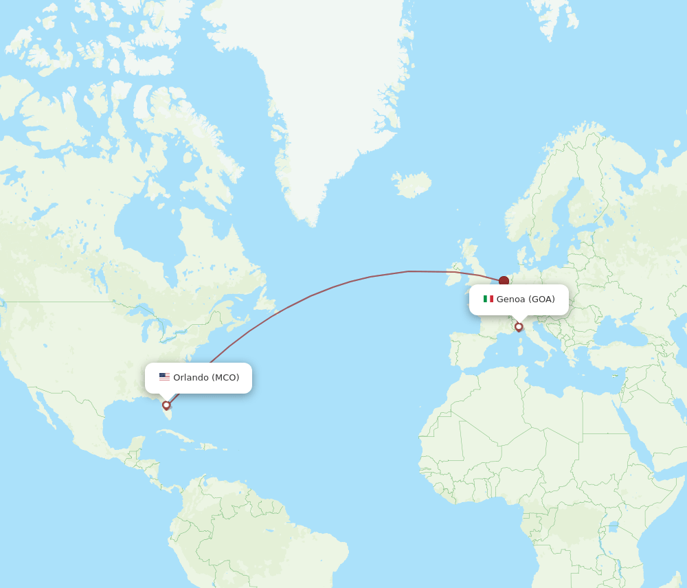 MCO-GOA flight routes