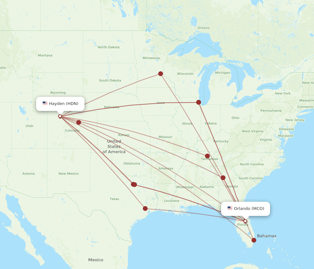 MCO-HDN flight routes