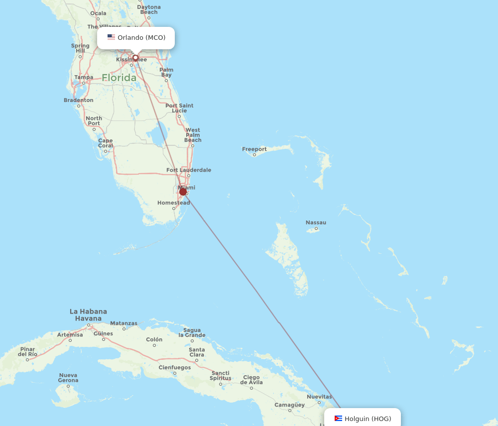 MCO-HOG flight routes