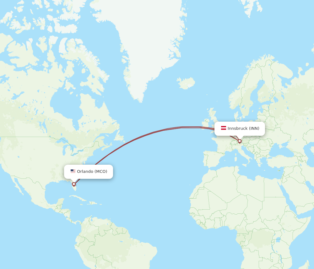 MCO-INN flight routes
