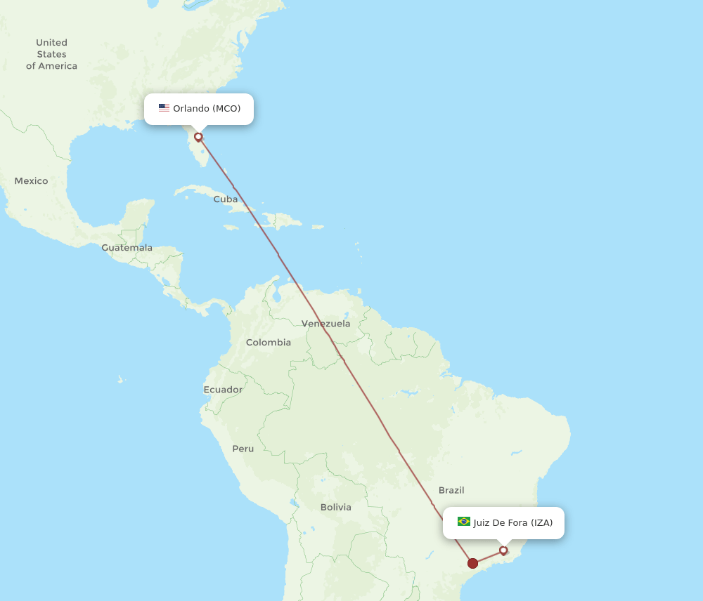 MCO-IZA flight routes