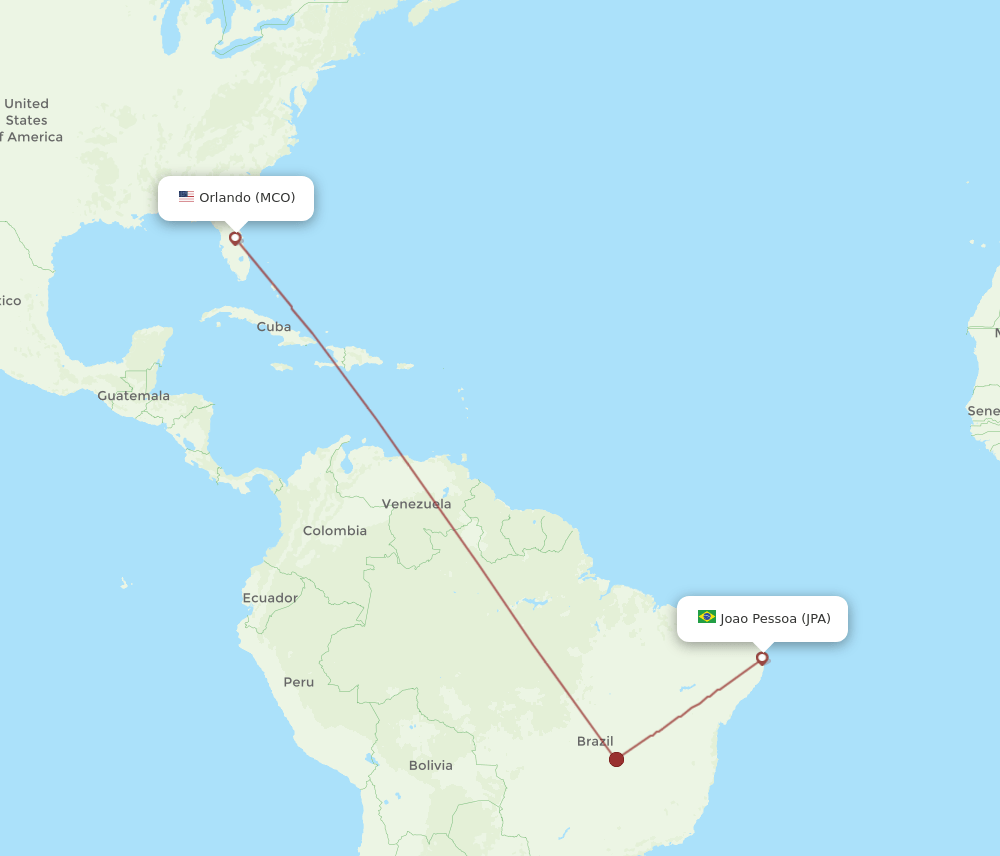 MCO-JPA flight routes