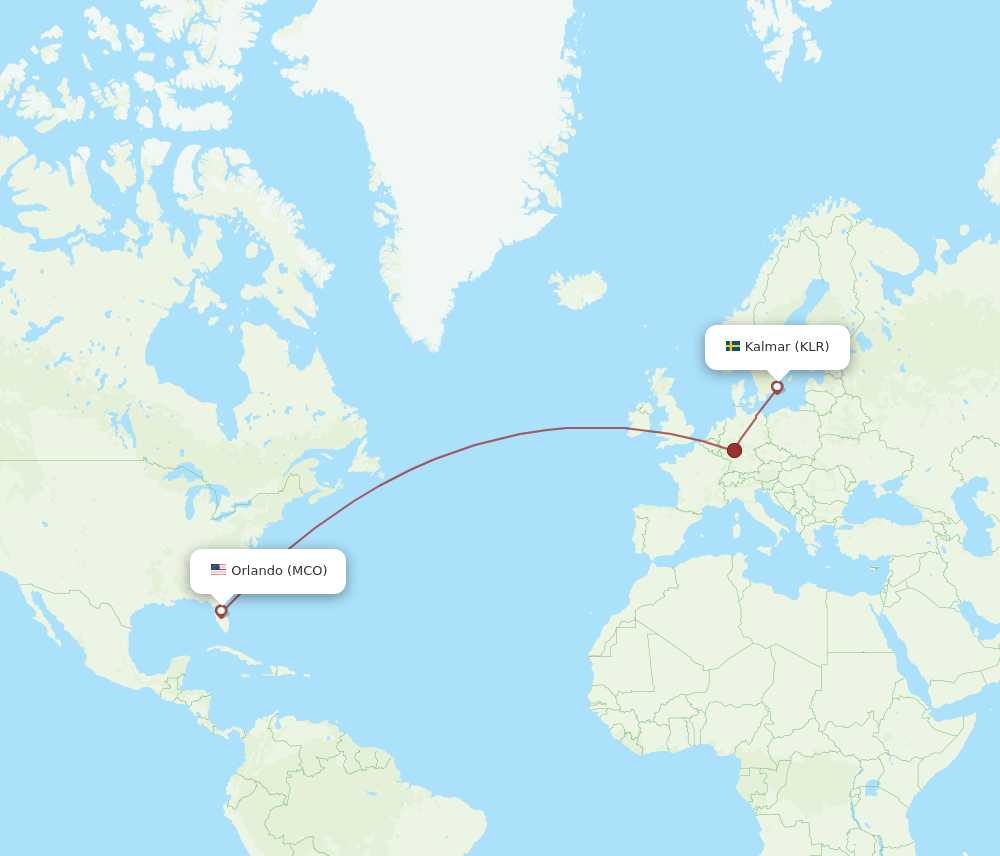 KLR to MCO flights and routes map