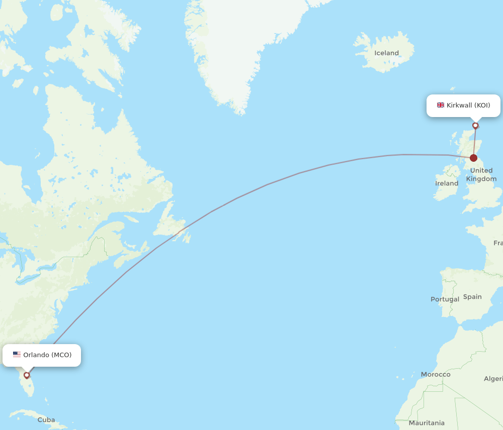 MCO-KOI flight routes