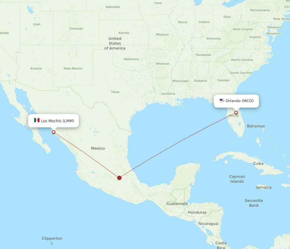 MCO-LMM flight routes