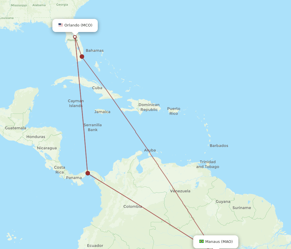 MCO-MAO flight routes