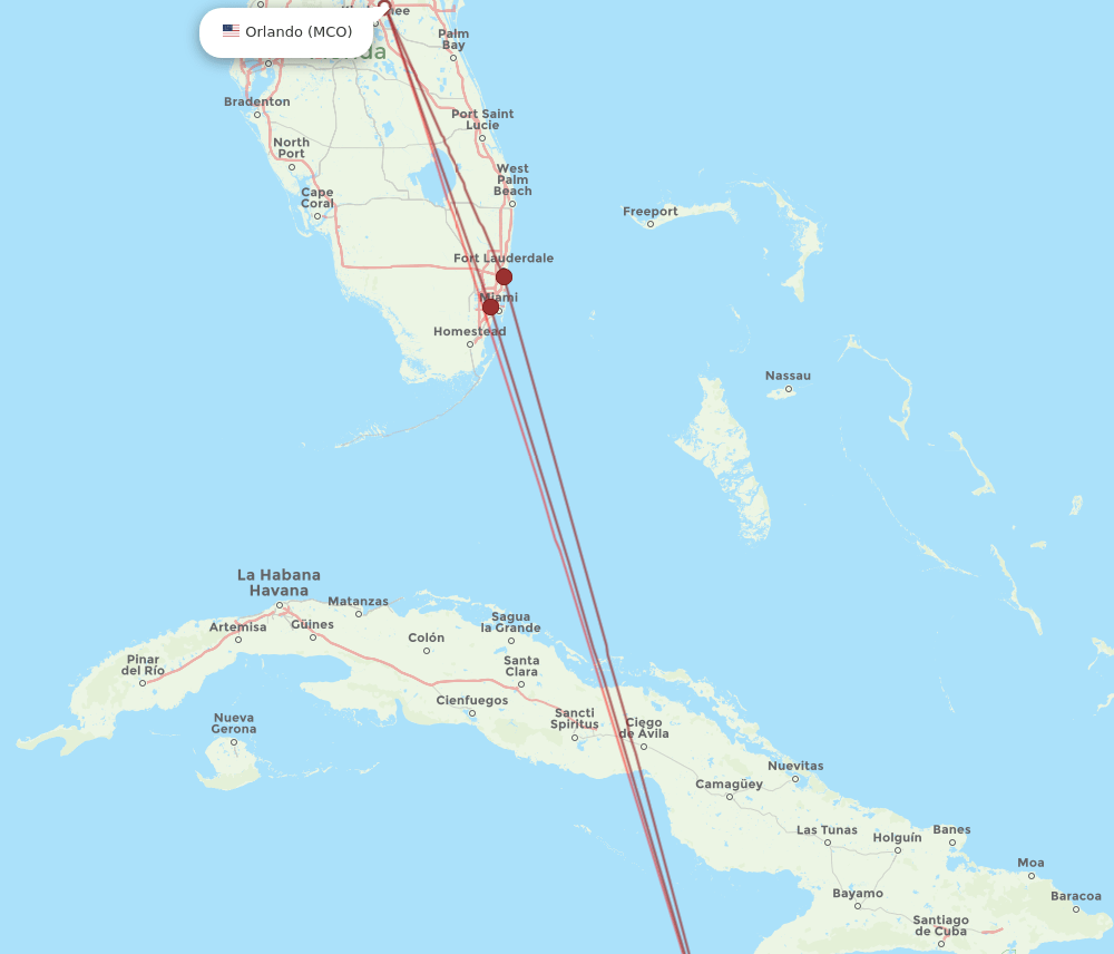 MCO-MBJ flight routes
