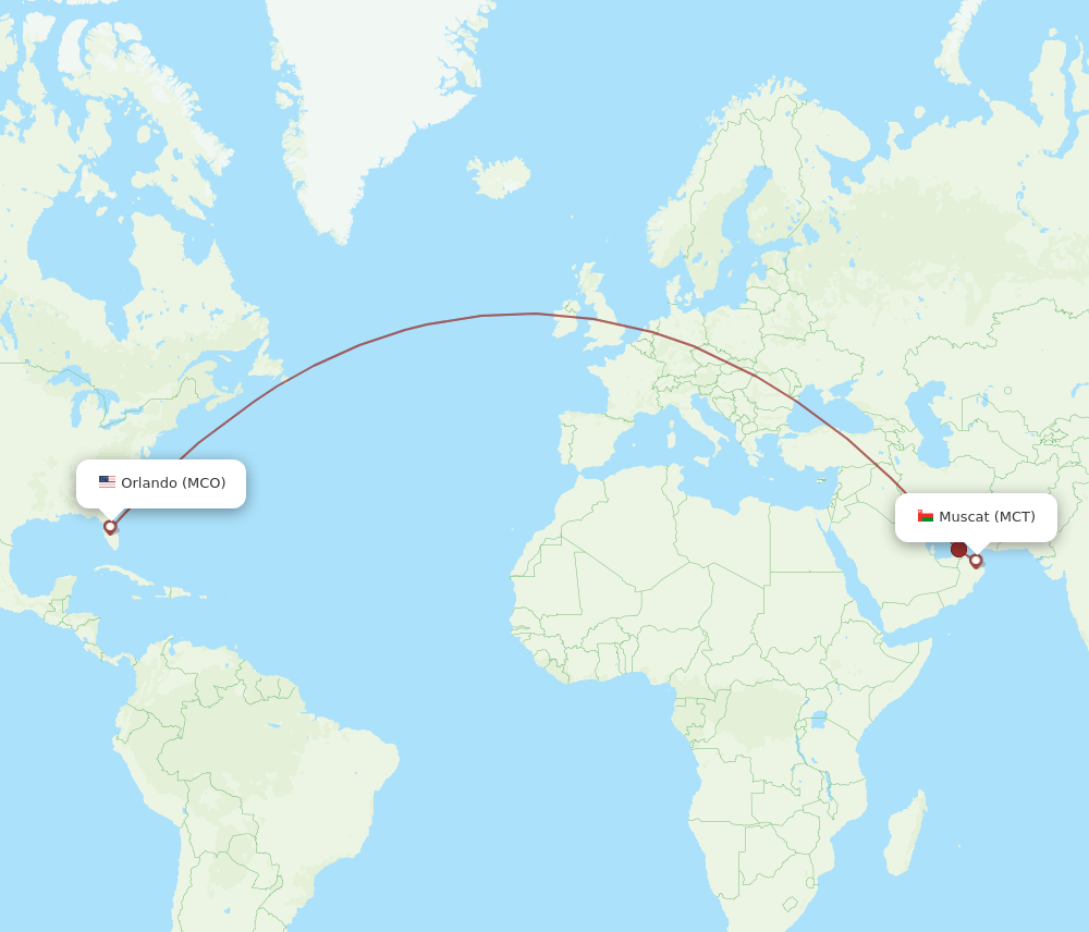 MCO-MCT flight routes