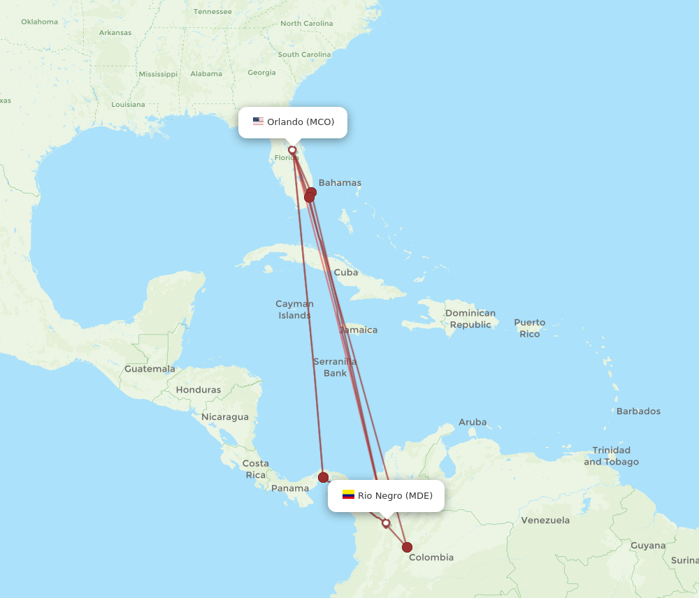 MCO-MDE flight routes