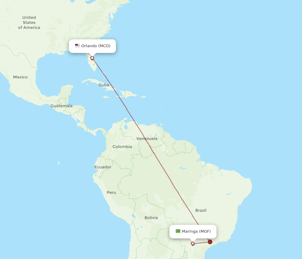 MCO-MGF flight routes