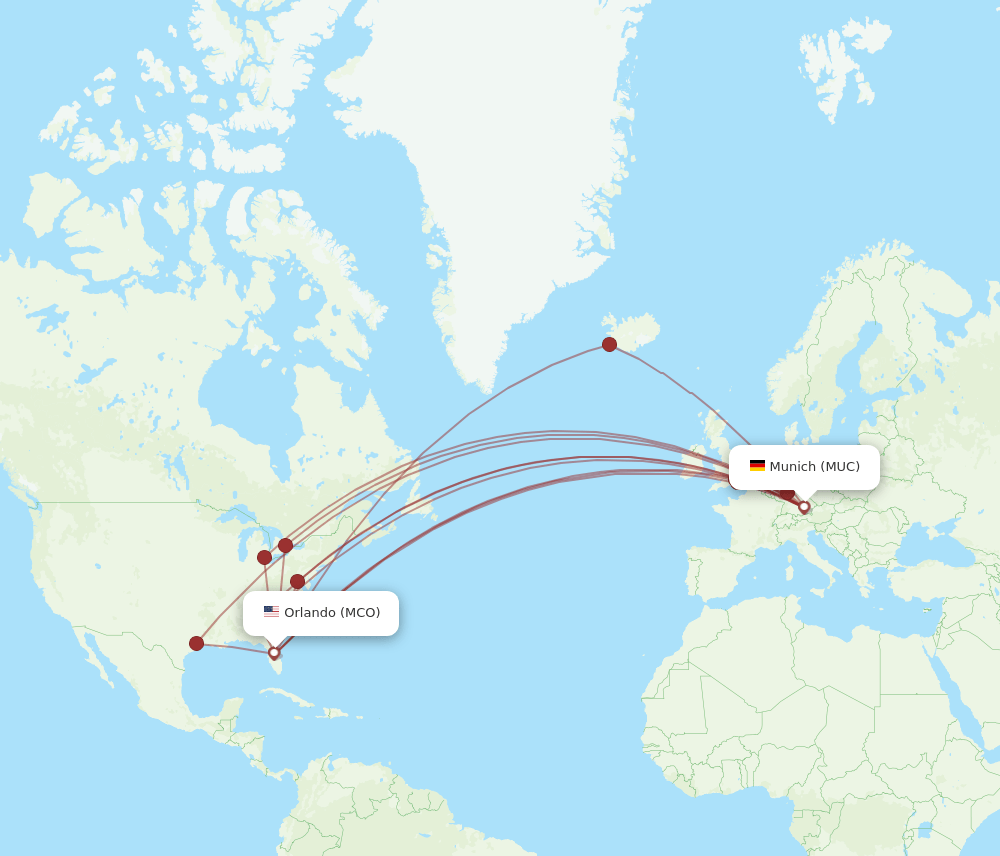 MCO-MUC flight routes