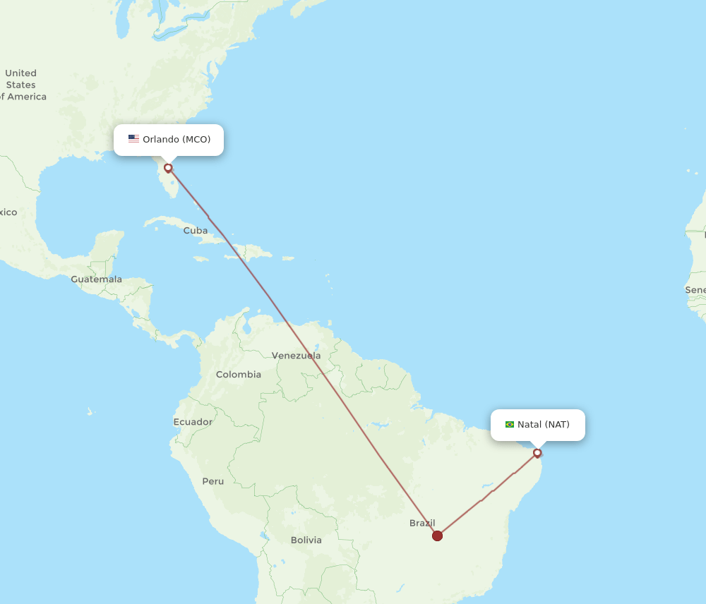 MCO-NAT flight routes