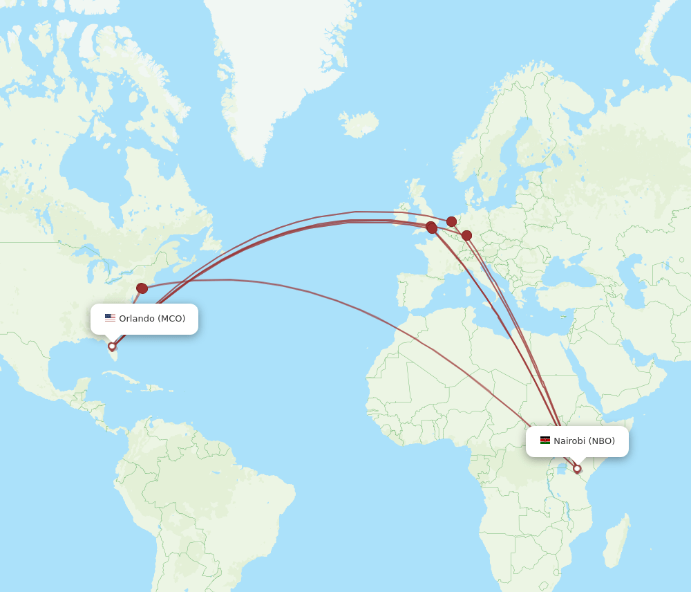 MCO-NBO flight routes