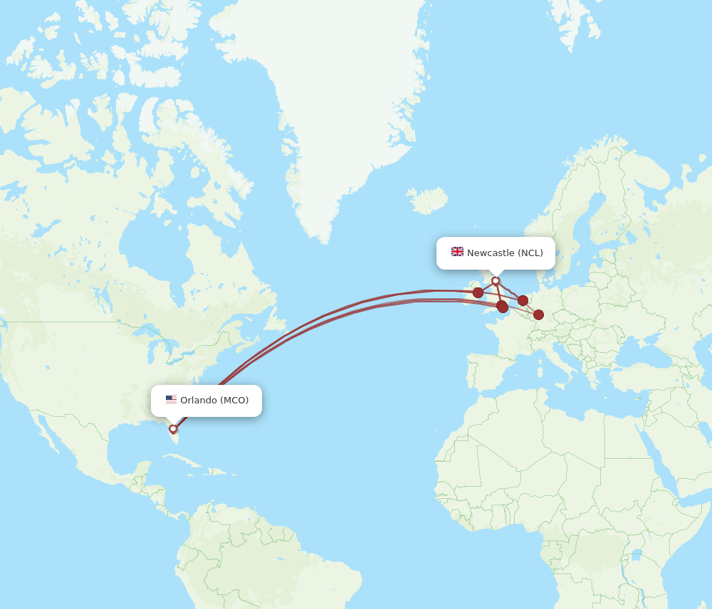 MCO-NCL flight routes