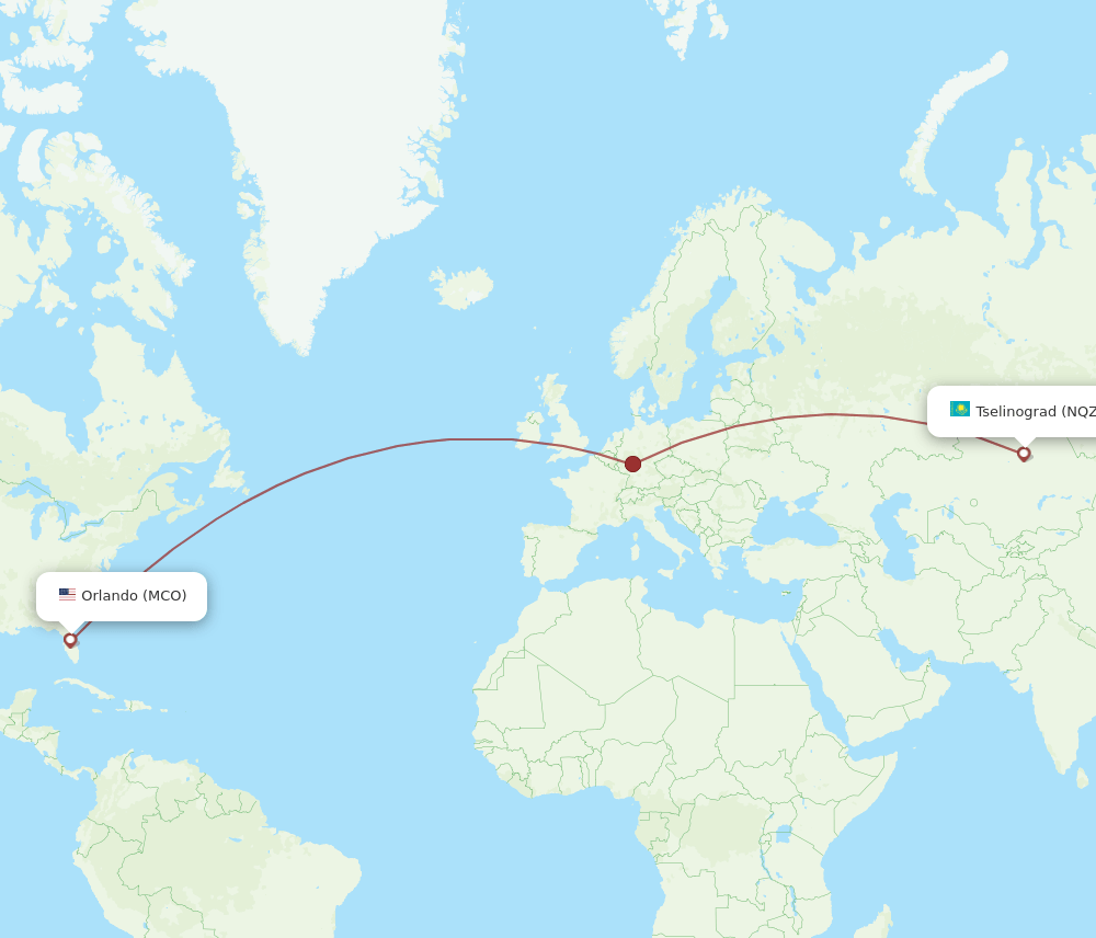 MCO-NQZ flight routes