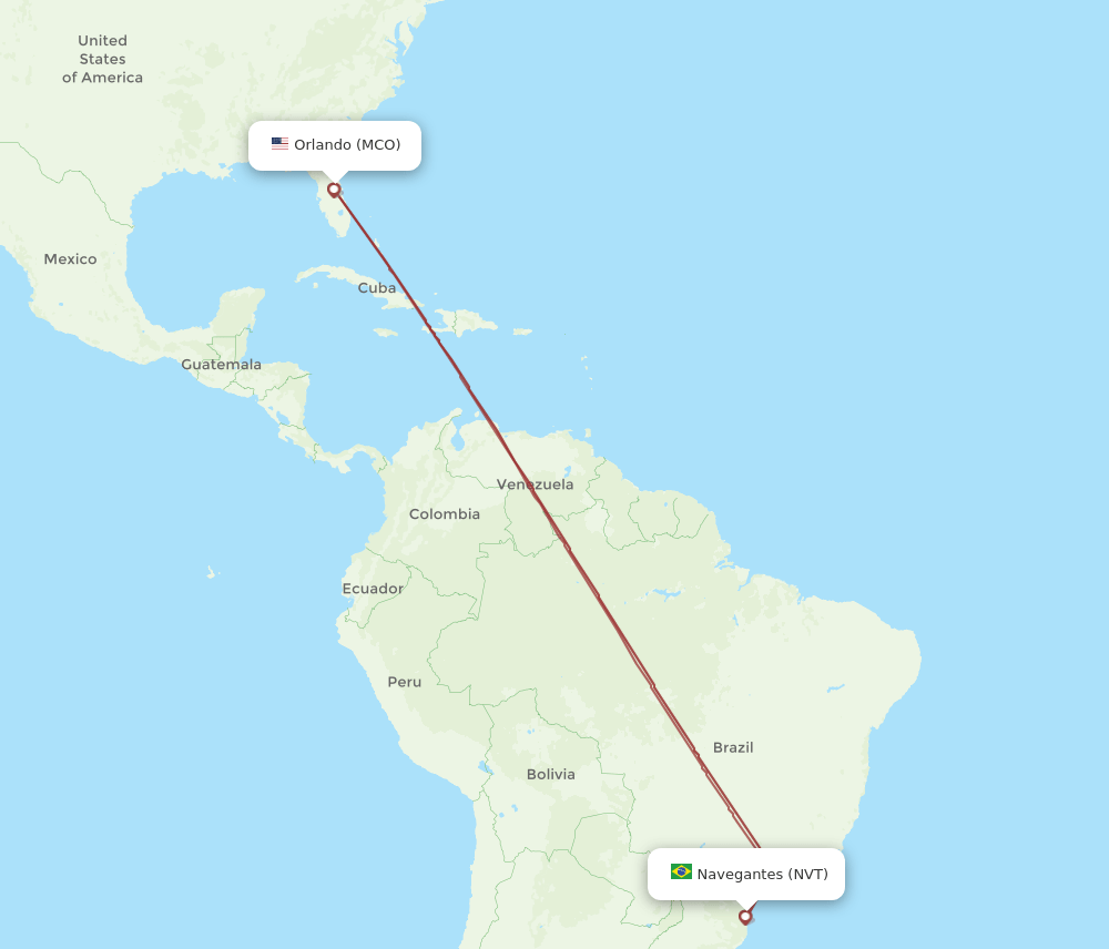MCO-NVT flight routes