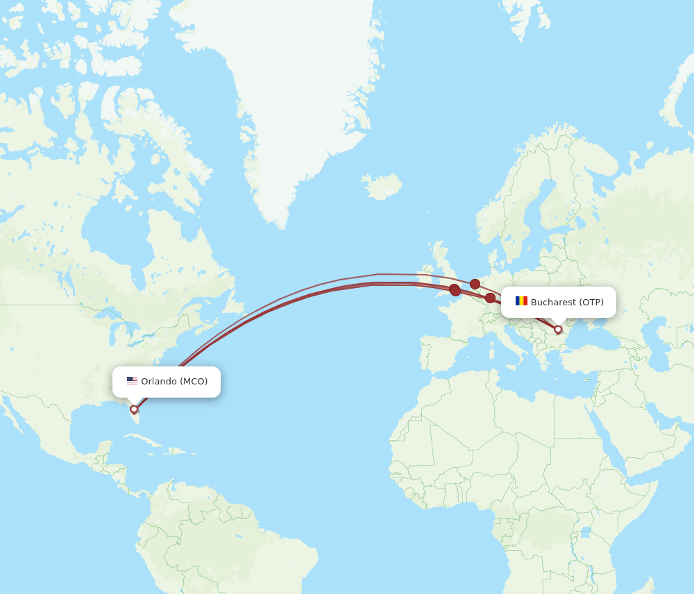 MCO-OTP flight routes