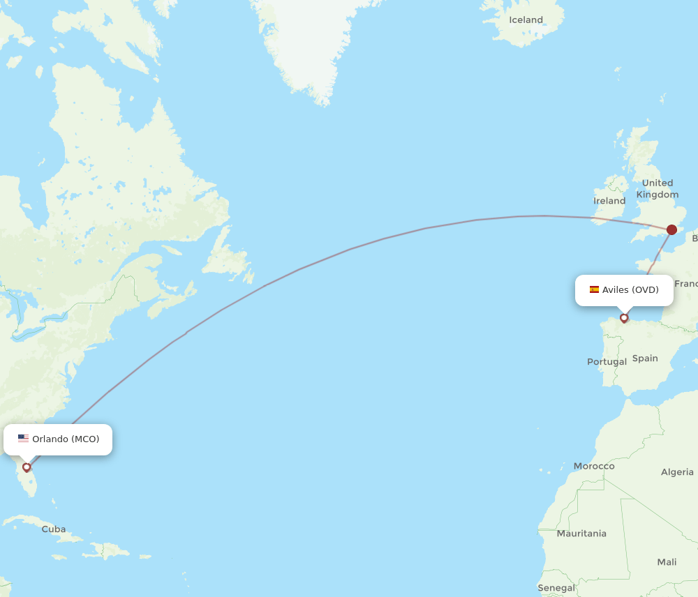 MCO-OVD flight routes