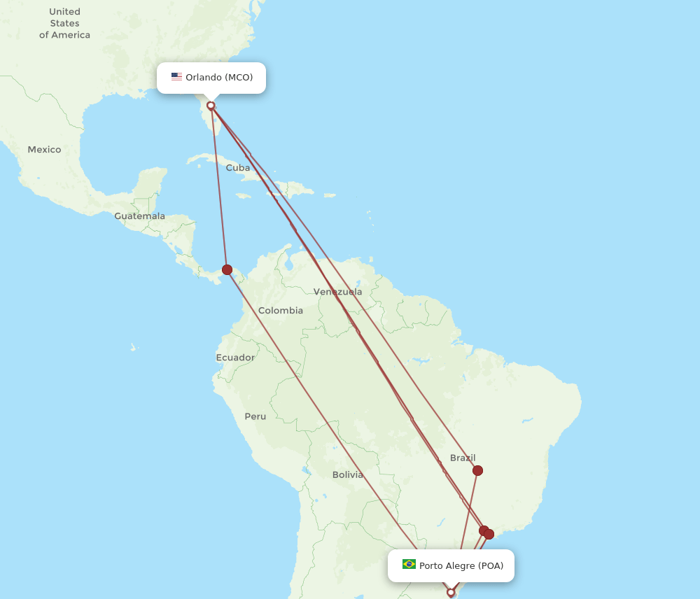 MCO-POA flight routes