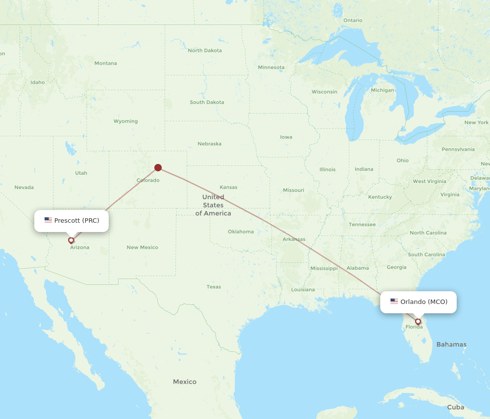 MCO-PRC flight routes