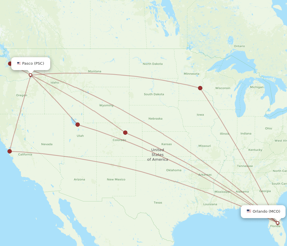 MCO-PSC flight routes